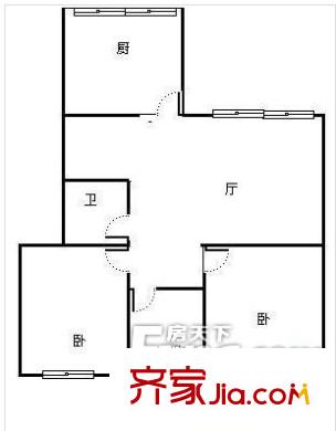 港澳新城戶型圖戶型圖 3室1廳1衛(wèi)1廚