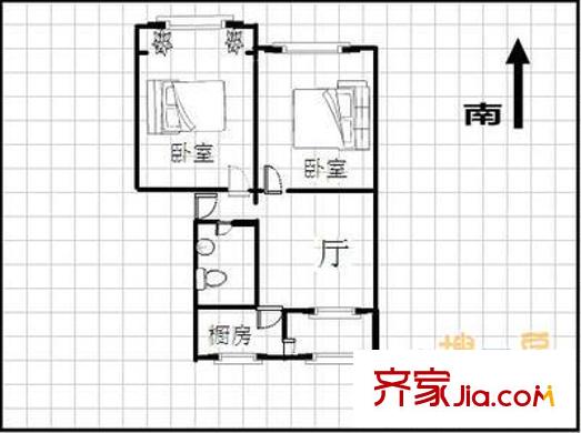 福北小區(qū) 2室 戶(hù)型圖