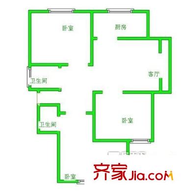 益青怡情海岸戶型圖3室戶型圖 3室2廳2衛(wèi)1廚