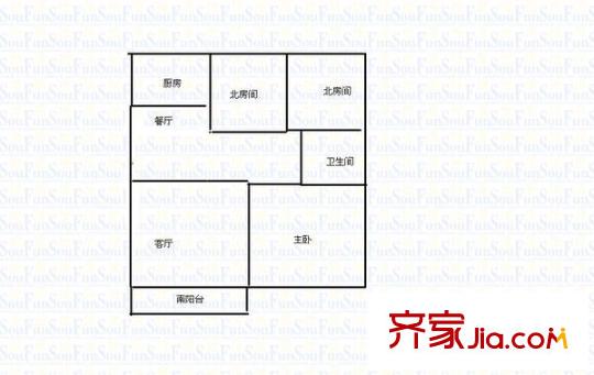 新舟公寓 戶型圖 3室2廳1衛(wèi)