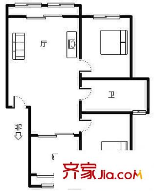 紫金山小區(qū) 2室 戶型圖
