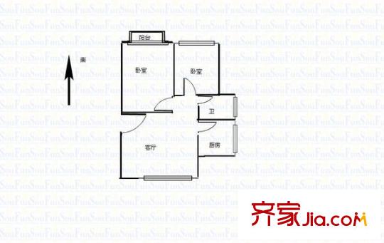 廬山小區(qū) 2室 戶型圖