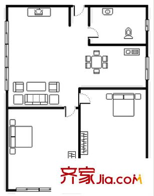 廬山小區(qū) 2室 戶型圖