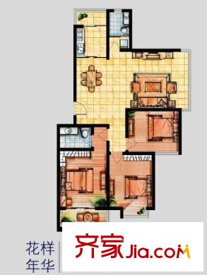 錦源尚都戶型圖A 3室2廳2衛(wèi)1廚