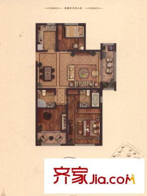保利葉公館11號樓B5戶型圖 3室2廳2衛(wèi)