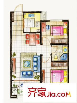 鑫源向上2#、4#K戶型 2室2廳1衛(wèi)1廚