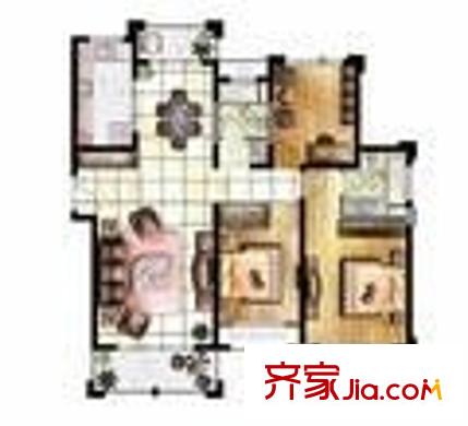 楓景苑B區(qū) 2室 戶型圖