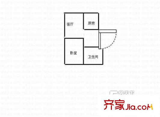 昆山 世茂新界 戶型圖 1室1廳1衛(wèi)