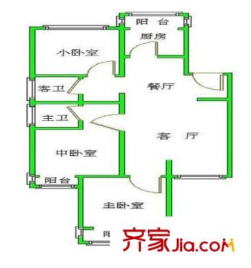 金谷園 3室 戶型圖