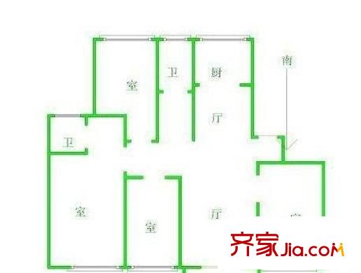 花都藝墅住宅 戶型圖 4室2廳2衛(wèi)