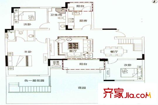 碧悅灣A戶型 3室2廳2衛(wèi)1廚