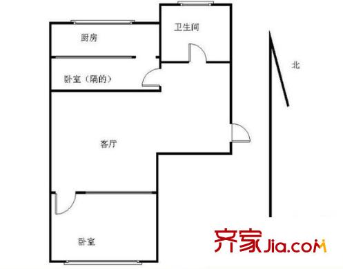 裕豐小區(qū)1室 戶型圖