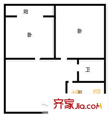 裕豐小區(qū) 2室 戶型圖