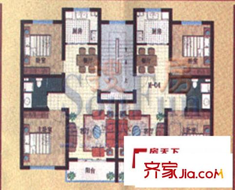 御墅臨楓戶型圖2室2廳1衛(wèi)