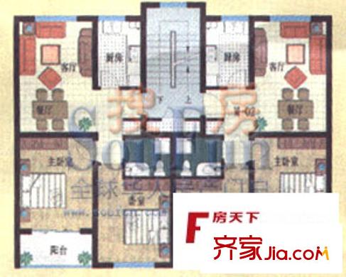 御墅臨楓戶型圖2室2廳1衛(wèi)
