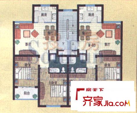 御墅臨楓戶型圖2室2廳1衛(wèi)