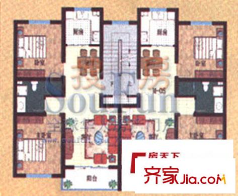 御墅臨楓戶型圖2室2廳1衛(wèi)