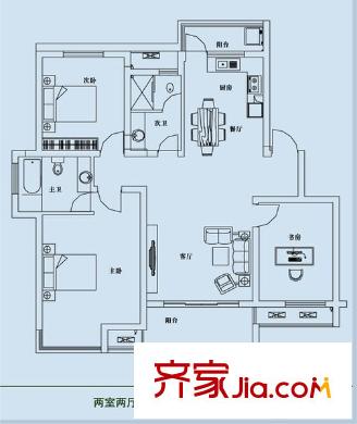 世貿(mào)東一號 戶型圖 3室2廳2衛(wèi)