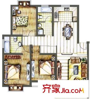 雍景灣西苑 4室 戶型圖