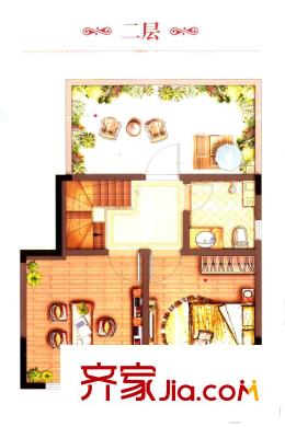 新城香溢紫郡2#10#復(fù)式二層B2戶型 3室2廳1衛(wèi)1廚