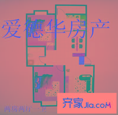 蓬曦園  戶型圖 2室2廳2衛(wèi)