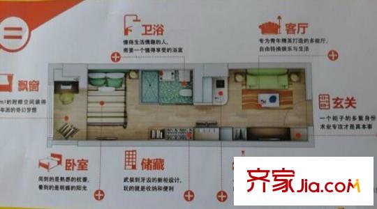 smart智慧城 戶型圖 1室1廳1衛(wèi)