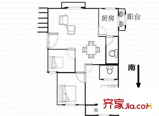 康城花園 3室 戶型圖