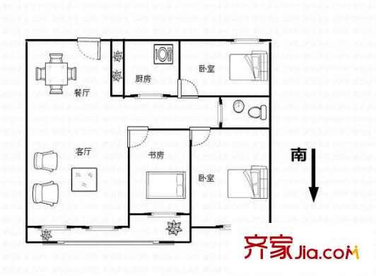 康城花園 3室 戶型圖