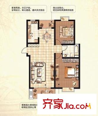 康城花園 2室 戶型圖