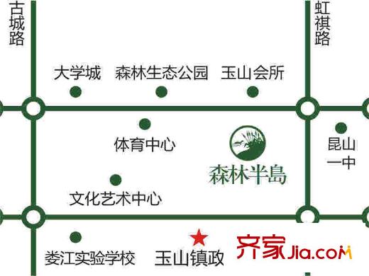 森林半島交通圖區(qū)位圖