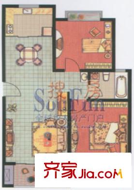 寶成國際商圈戶型（已售完） 2室2廳1衛(wèi)1廚