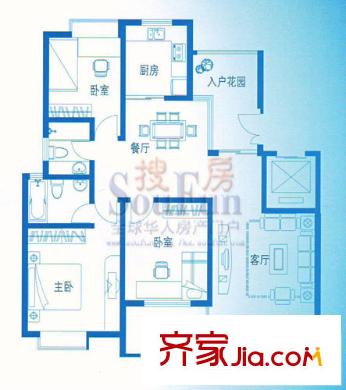 和興東城H1型（已售完） 3室2廳2衛(wèi)1廚
