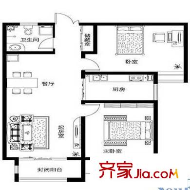魯岳夢(mèng)境江南戶(hù)型圖戶(hù)型G2’ 2室2廳1衛(wèi)