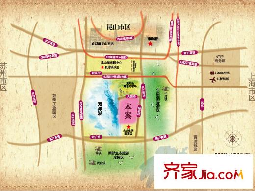 玫瑰湖濱交通圖