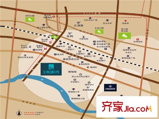 新城柏麗灣區(qū)位圖