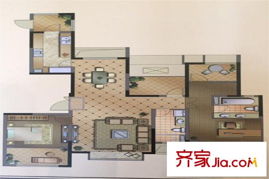博威黃金海岸一期10#3+1房2廳2衛(wèi) 2廳2衛(wèi)1廚