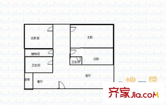 偉業(yè)花園 3室 戶型圖