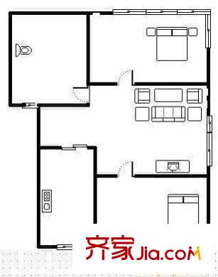 偉業(yè)花園 2室 戶型圖
