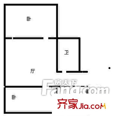 虎山路小區(qū) 2室1廳 戶型圖