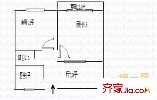 廣饒路小區(qū) 2室 戶型圖