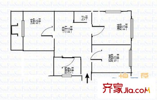 廣饒路小區(qū) 3室 戶型圖