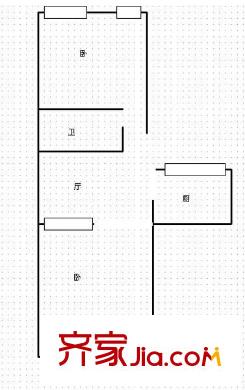 水清溝三小區(qū) 2室 戶型圖