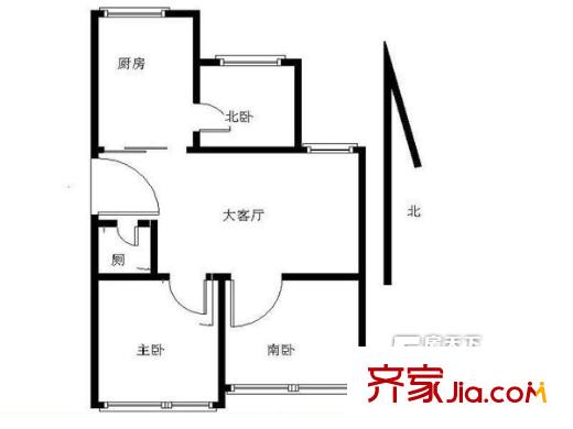 丁家河社區(qū)戶型圖3室戶型圖 3室1廳1衛(wèi)1廚