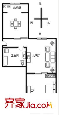 南山新村 1室1廳 戶型圖