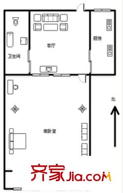 南山新村 1室1廳 戶型圖