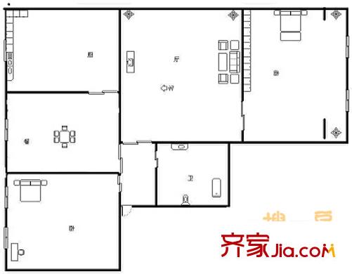 南山新村 2室2廳 戶型圖
