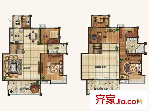 青島海上嘉年華12#、14#、17#、20#、23號(hào)樓F1戶型 6室2廳2衛(wèi)1廚