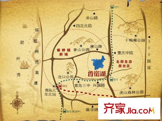 陽光香蜜湖區(qū)位圖