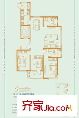 都市果嶺C戶型 3室2廳2衛(wèi)1廚