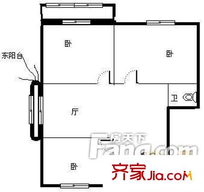 長城花園戶型圖3室戶型圖 3室2廳1衛(wèi)1廚